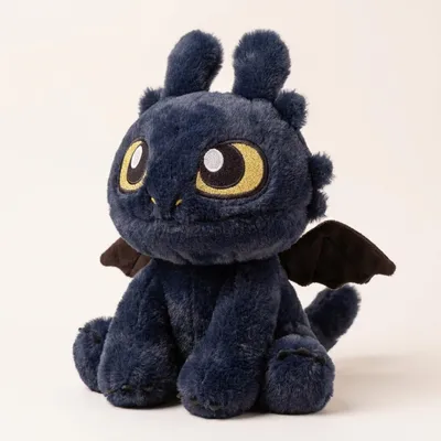Produktbild von Ohnezahn Night Fury Drache Plüschtier 20cm – Kuscheltier Kawaii Cartoon Geschenk für Kinder & Freundin - Farbe: Schwarz
