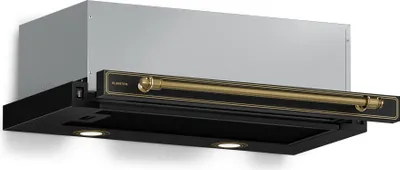 Image de Klarstein Victoria Hotte Aspirante, 60cm Hotte à Tiroir Rétro, 358 m³/h, Classe A++, LED, 2 Filtres à Charbon, Façade Extensible, Silencieuse, Hotte Cuisine Aspirante, Noir