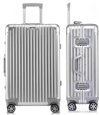 Produktbild von Famanu Aluminium Handgepäckkoffer mit 4 Rollen und TSA-Schloss - Ideal für Reisen