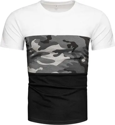Zdjęcie produktu dla Recea T-shirt męski z nadrukiem Briernail kamuflaż biały M