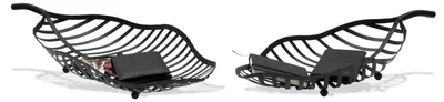 Immagine prodotto di Set di 2 contenitori in metallo nero, dimensioni: 61x25x7,5 cm e 55x20x7,5 cm