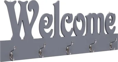 Image de Porte-manteau mural WELCOME Gris 74x29,5 cm