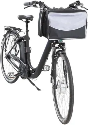 Produktbild von Famanu Fahrradkorb stabile Vorderseite für Fahrrad - schwarz/grau