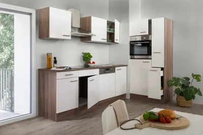 Produktbild von Küche Küchenzeile Küchenblock Einbauküche Eiche York Weiß Oliver 310 cm Respekta