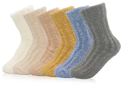 Produktbild von Kuschelsocken Damen 6 Paar Flauschig Warm Wintersocken Bettsocken Haussocken Einheitsgröße