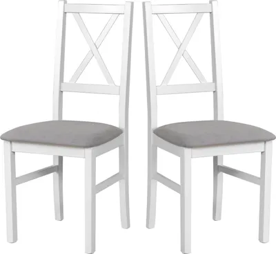 Produktbild von Esszimmerstuhl, Holz Eiche Massiv Stuhl Stühle Küchenstuhl - Set 2x Nilo 12, weiss