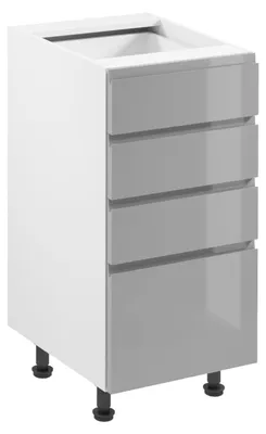 Immagine prodotto di Mobiletto con cassetti ARBOR - larghezza 40 cm, grigio lucido / bianco