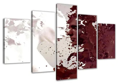Produktbild von Visario Leinwandbild Abstraktes 160x80 cm – 5-teilig, Bild Wandbild Kunstdruck, aufhängfertig, Echtholzrahmen, Zackenaufhänger, Art. 5525