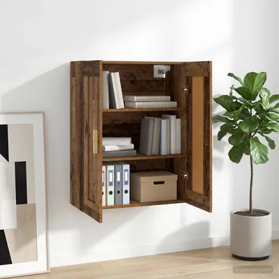 Obrázok produktu pre Maison Exclusive – Nástenná skrinka, držiak na stenu, drevo s patinou, 69,5 x 34 x 90 cm