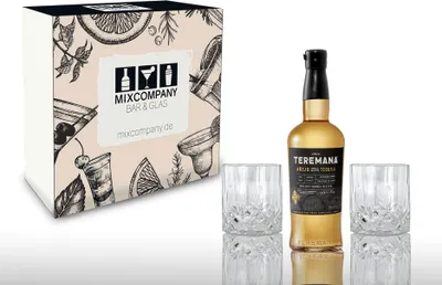 Produktbild von Teremana Tequila Geschenkset Anejo 0,7L (40% Vol) 2 Tumbler Kristalloptik Dwayne The Rock Johnson Tequila Anejo- [Enthält Sulfite]