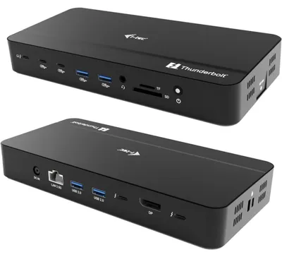 Obrázek produktu pro i-tec TB5TRIPLEDOCKM2PD, Kabel, Thunderbolt 5, 140 W, 3,5 mm, 10,100,1000,2500 Mbit/s, Černá