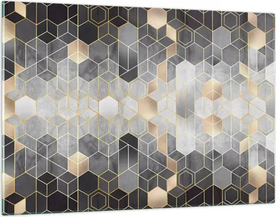Produktbild von Bilder auf glas - Einteilig - Geometrisch Abstraktion Sechsecke - 120x80cm - Glasbilder - Wandbilder - Bilder - Wanddekoration aus Glas - Glas Bilder - Wandbild auf Glas - GAA120x80-4776