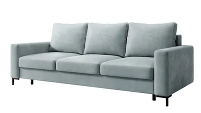Produktbild von Selsey Mokpeo - 3-Sitzer Sofa mit Schlaffunktion, Bettkasten, Easy-Clean-Veloursbezug in Grau