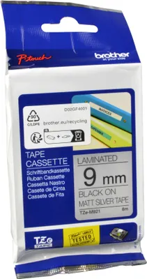 Produktbild von Brother TZE-M921, Schwarz auf Metallic, TZe, China, 5 Jahr(e), Brother, P-touch