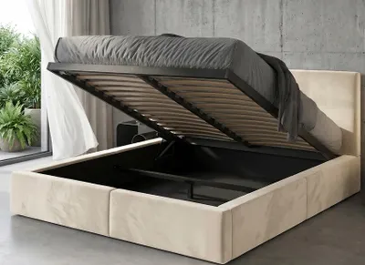 Produktbild von Interbeds Polsterbett 120x200 Bett Doppelbett mit Stauraum mit Lattenrost Bettkasten Boxspringbett hydrophob gepolsterter Bettrahmen