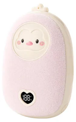 Produktbild von Zimilo Elektrischer Handwärmer 2-in-1 Powerbank Wiederaufladbar, 3-Sekunden Schnellerwärmung, Doppelseitige Hitze, Plüsch-Oberfläche & NTC Schutz,Rosa