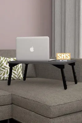 Produktbild von Laptoptisch Beistelltisch für Bett und Sofa 60 x 35,5 x 23,5 cm Anthrazit
