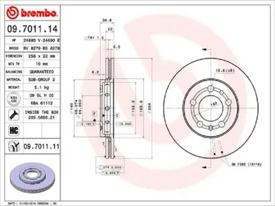 Produktbild von BREMBO Bremsscheiben (2 Stück) Vorderachse 09.7011.11