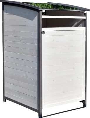 Produktbild von Kryt na odpadkový kôš sivý jednoduchý box 2x 120L alebo 240L záhradný box zinková strecha