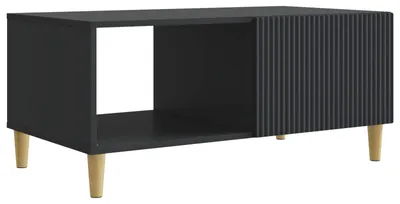 Image de Table basse Noir 90 x 50 x 40 cm Bois d'ingénierie