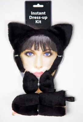 Produktbild von Festartikel-Müller 900,087,01 Katzenset schwarz: Ohren, Schwanz, Fliege