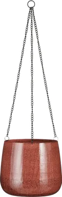 Produktbild von Mica Decorations Benson Hängetopf - H20 x Ø23 cm - Metall - Dunkelrot