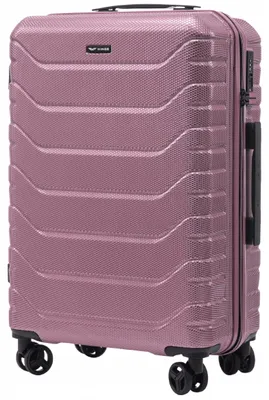 Image de Valise rigide pour bagages en soute - ABS - 4 roulettes - Avec serrure - Rose