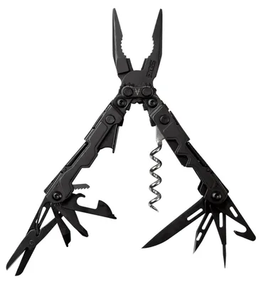 SOG Multitool Powerlitre Schwarz SOG – 5Cr15MoV - Edelstahl --Griff Vorderseite