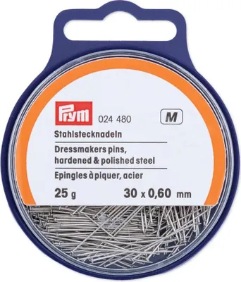 Obrázek produktu pro Špendlíky, 0,60 x 30 mm, stříbrné barvy, 25 g, krabička s poutkem