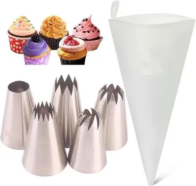 Produktbild von Famanu Set von 5 wiederverwendbaren Spritzbeuteln 20 bis 40 cm - professionelle Spritzbeutel für Kuchen, Kekse und Desserts
