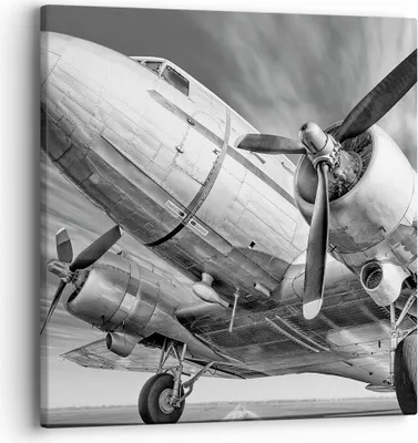 Produktbild von Bild auf Leinwand - Leinwandbild - Einteilig - Flugzeug Retro Flugzeug - 40x40cm - Wand Bild - Wanddeko - Wandbilder - Leinwanddruck - Bilder - Wanddekoration - Leinwand bilder - AC40x40-4952