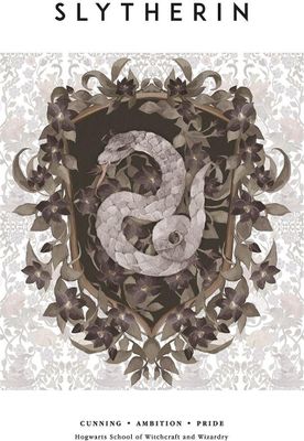 Harry Potter - s potlačou, Zmijozel PM7077 (40 cm x 30 cm) (biela/hnedá/sivá)