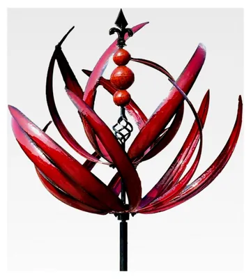 Produktbild von Windräder für den Garten, Metall Windrad Lotus Windspiel für den Außenbereich, drehbar um 360 Grad, geeignet für Terrasse, Hof und Rasen