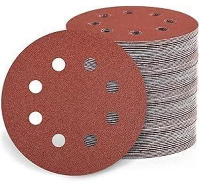 Obrázek produktu pro Brusný papír, 115 mm, zrnitost 240, 30 kusů, s suchým zipem, 8 otvorů pro excentrické brusky