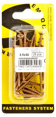 Obrázek produktu pro PGB Vrut do dřeva žlutý pozinkovaný 3,5x30 mm