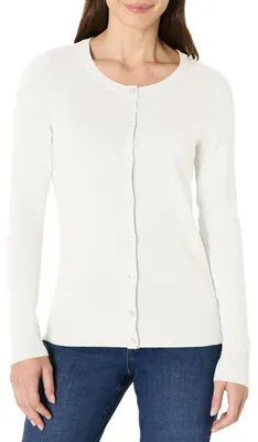 Immagine prodotto di A. Cardigan leggero da donna Essentials, girocollo (disponibile anche in taglie forti), marca Elfen