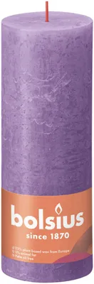 Produktbild von Bolsius Pack of 4 Vibrant Violet (Purple) Rustic Pillar Candles, 7 x 19 cm, Euro