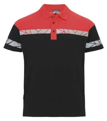 Immagine prodotto di Projob - Polo da uomo, modello "7003", tessuto piqué ET1030 (taglia XXL) (nero/rosso)