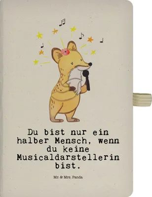 Produktbild von Mr. & Mrs. Panda notizbuch Musicaldarstellerin Herz - Transparent - Geschenk, Kladde, A5, Journal, Tagebuch, Reisetagebuch