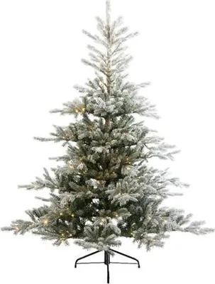 Productafbeelding van Grandis Fir kunstkerstboom groen besneeuwd met verlichting H240 cm D162 cm Everlands