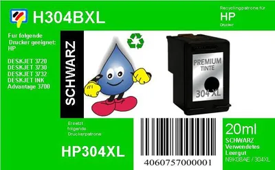 Produktbild von Dr. Inkjet HP304XL Druckerpatrone schwarz mit 20ml Inhalt ersetzt N9K08AE