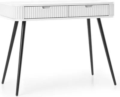 Produktbild von YOURHOUSE24 Schminktisch Zova T-103 mit Schubladen, geriffelt, abgerundet (Farbe: Weiß)