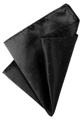 Produktbild von DonDon Herren Hanky 25 x 25 cm edles Einstecktuch für feierliche und besondere Anlässe schwarz mit silbernen Punkten