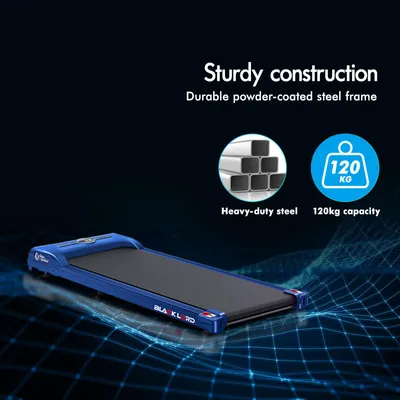 Produktbild von BLACK LORD 3-in-1-Laufband mit Walking-Pad,2,2 PS,leises,Untertisch-Laufband mit Bluetooth-Lautsprecher,Fernbedienung,LED-Display,max.120kg,Blau