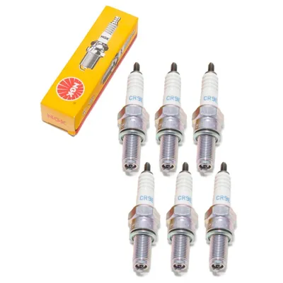 Zdjęcie produktu dla Zestaw świec zapłonowych NGK 6x CR9E z tłumieniem zakłóceń, długość 19,0 mm, gwint Ø 10,0 mm, sześciokąt 16,0 mm, odstęp między elektrodami 0,75 mm, wartość cieplna 9, 5006 / 5995 / 6263