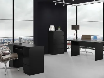 Obrázok produktu pre Topeshop M5 CZERŃ, Čierna, 5 zásuvka/zásuviek, Drevotrieskové dosky, Jednofarebné, Moderné, Drevotrieskové dosky