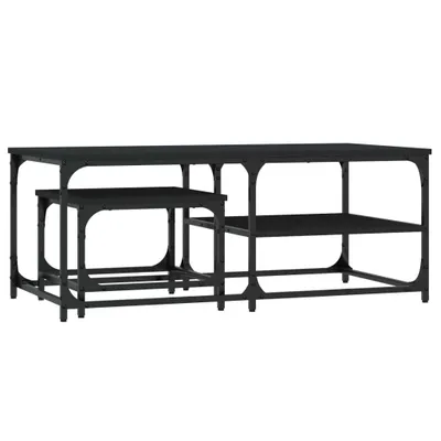 Immagine prodotto di vidaXL Tavolini pieghevoli, set da 2 pezzi, nero, MDF