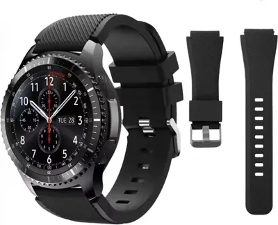 Obrázek produktu pro CHPN – Silikonový náramek kompatibilní se Samsung Galaxy Watch – 46 mm – Černý náramek pro hodinky Samsung – Univerzální – Bederní pásek – Náramek pro hodinky