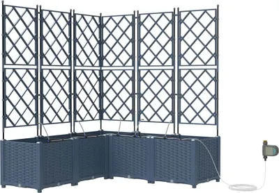 Produktbild von vidaXL Garten-Pflanzgefäß 5 pcs Grau 120 x 120 x 142 cm Kunststoff