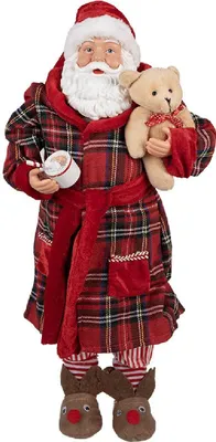 Produktbild von Clayre & Eef Weihnachtsdekorationsfigur Weihnachtsmann 50 cm Rot Kunststoff